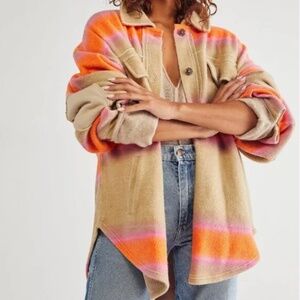 Free People Ruby West Coast Striped Jacket Shacket